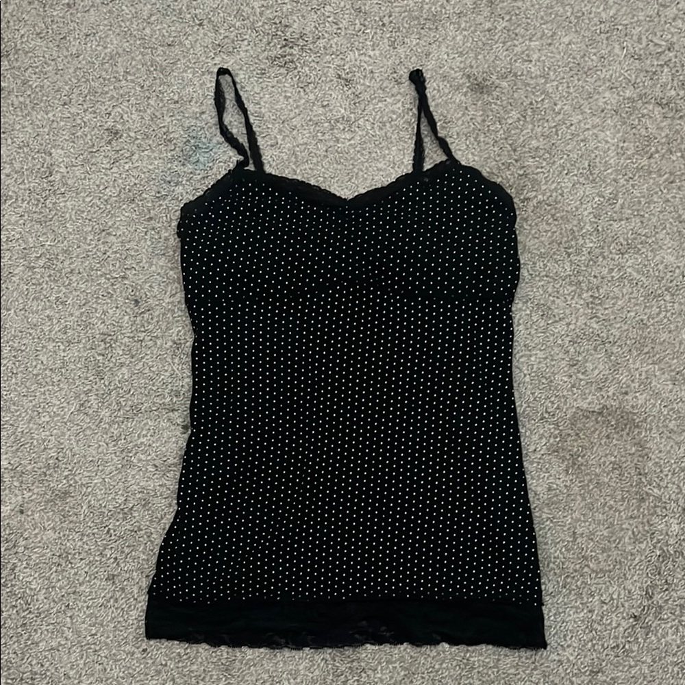 Black Polka Dot Women's Top